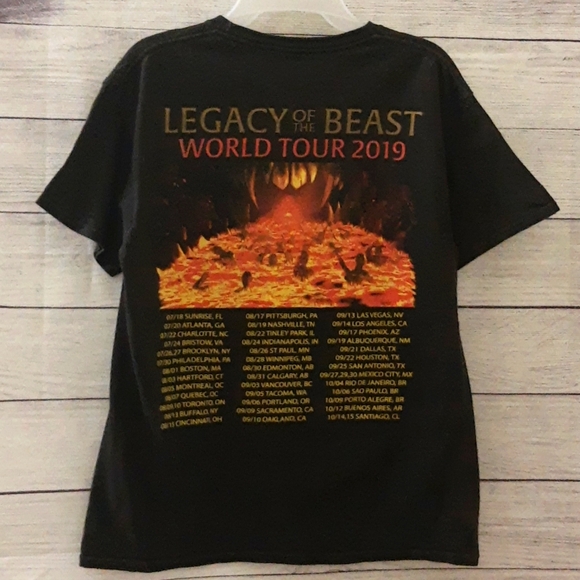 Iron Maiden Legacy Of The Beast World Tour 2019 Official Concert Tee Black M - Picture 5 of 9
